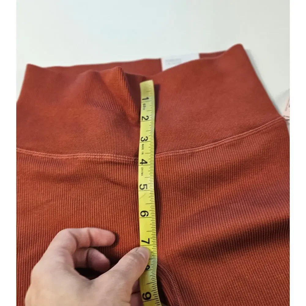 NWT Victoria's Secret XS orange seamless high rise 7/8 length tights stretch